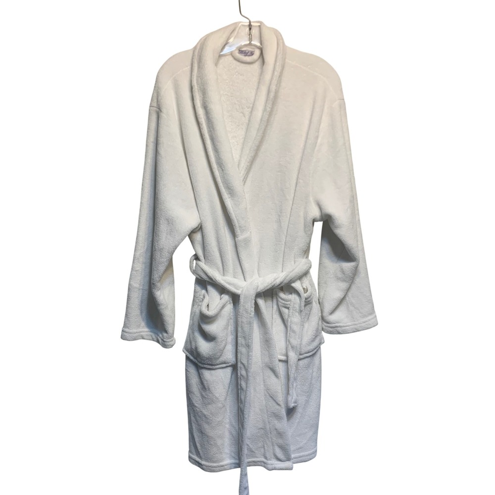 Hotel Spa Collection Robe OS White Plush Belted Clean Girl Bridal Party Hygge